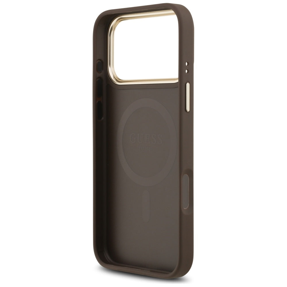 MagSafe hoesje voor Apple iPhone 17 Pro, Guess, 4G Classic, Bruin