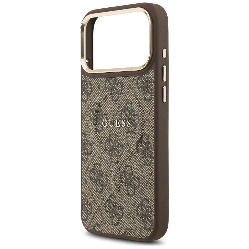 MagSafe hoesje voor Apple iPhone 17 Pro, Guess, 4G Classic, Bruin