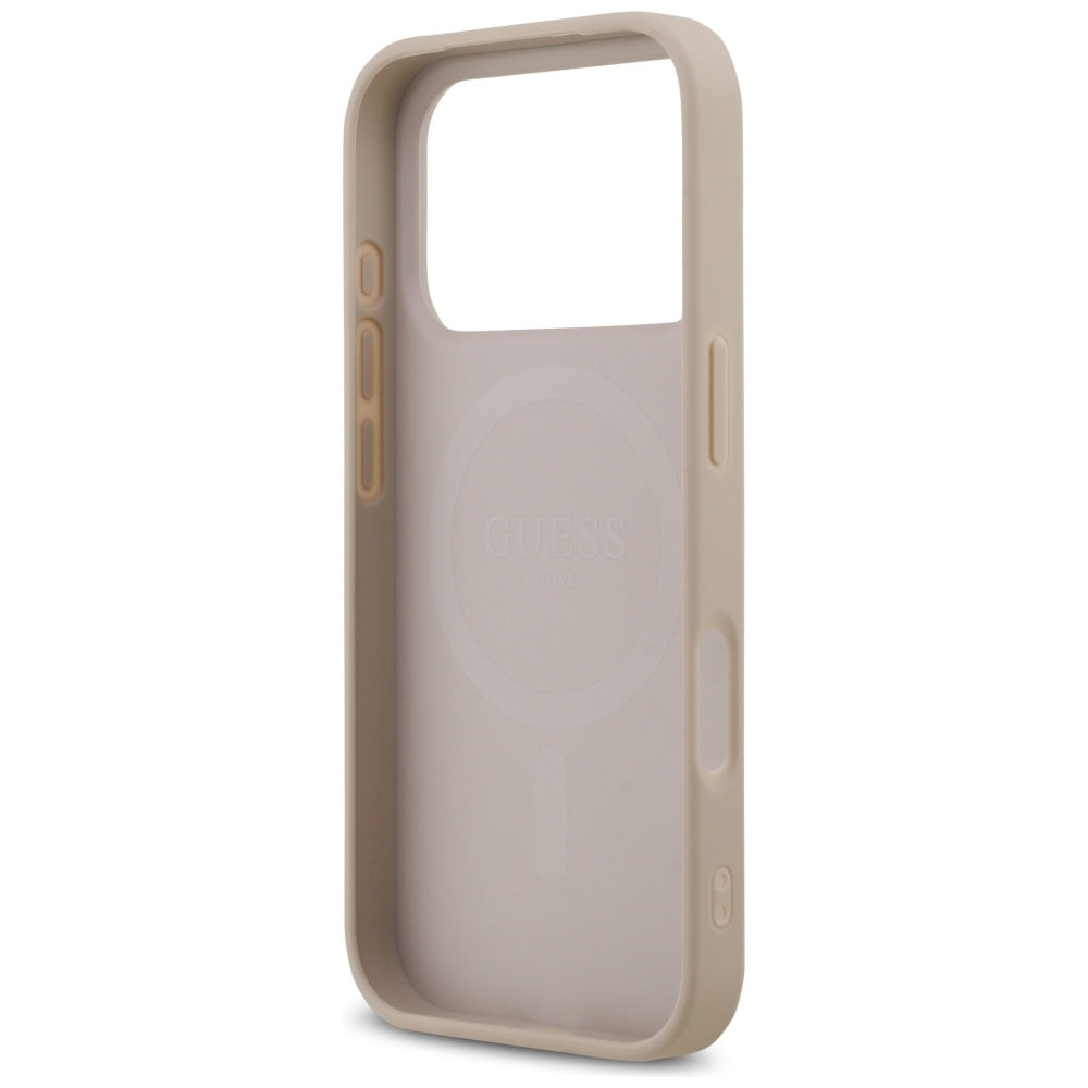 MagSafe hoesje voor Apple iPhone 17 Pro, Guess, 4G Printed Stripes, Roze