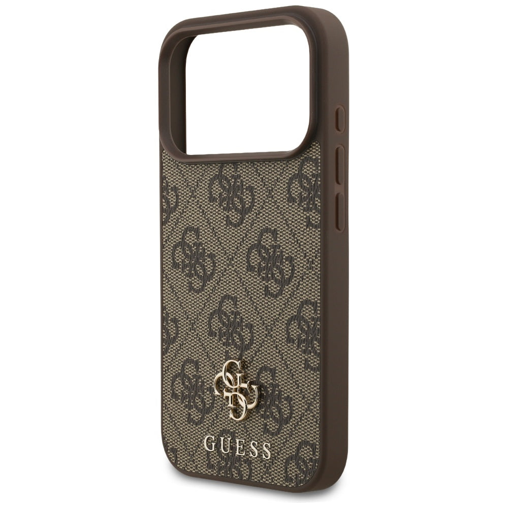 MagSafe hoesje voor Apple iPhone 17 Pro, Guess, 4G Small en Classic Logo, Bruin