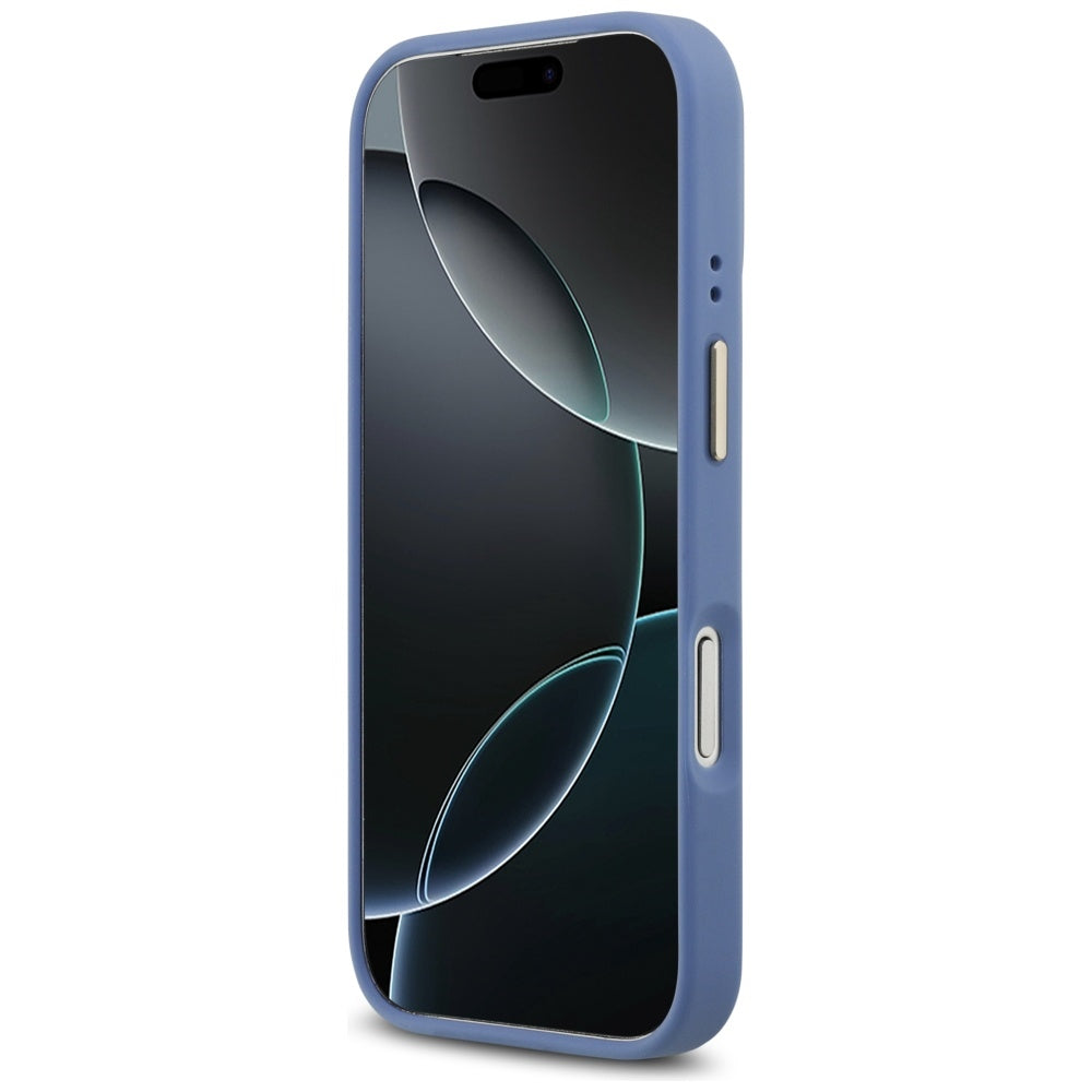 MagSafe hoesje voor Apple iPhone 17 Pro, Guess, 4G Strass Logo, Blauw