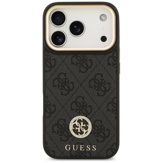 MagSafe hoesje voor Apple iPhone 17 Pro, Guess, 4G Strass Logo, Zwart