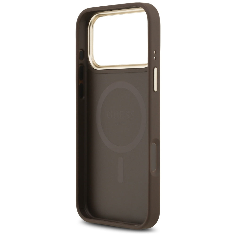 MagSafe Case for Apple iPhone 17 Pro, Guess, 4G Stripe, Brown