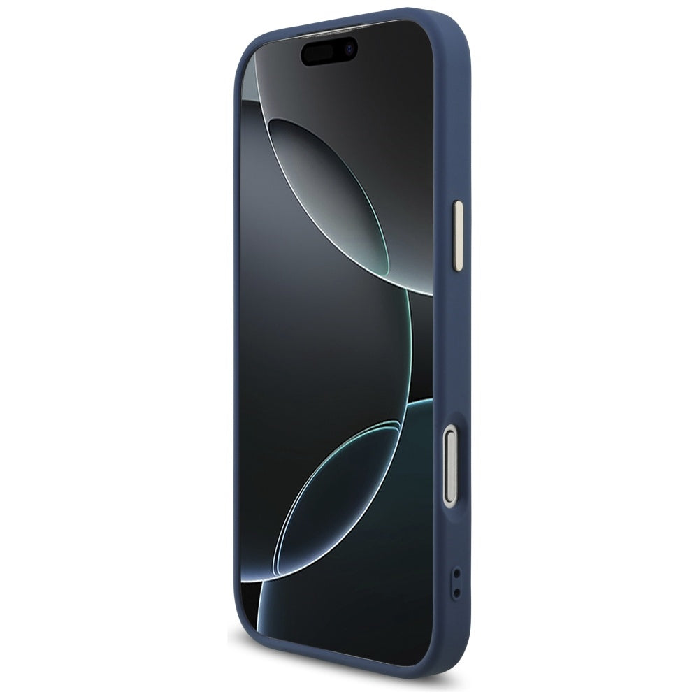MagSafe hoesje voor Apple iPhone 17 Pro, Guess, 4G Triangle Logo, Gouden Blauw