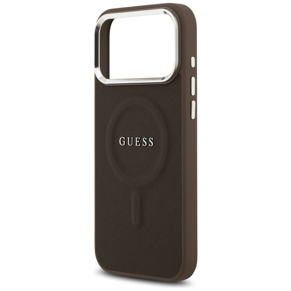 MagSafe hoesje voor Apple iPhone 17 Pro, Guess, Classic Logo, Bruin