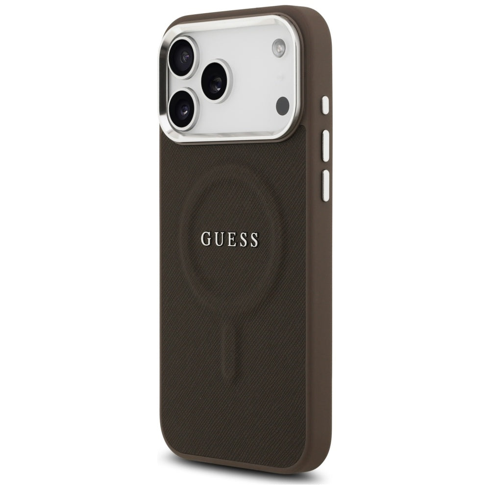 MagSafe hoesje voor Apple iPhone 17 Pro, Guess, Classic Logo, Bruin