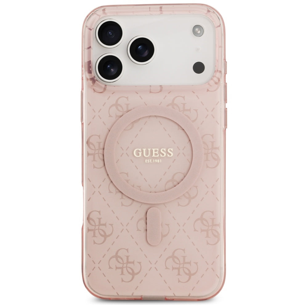 MagSafe hoesje voor Apple iPhone 17 Pro, Guess, IML 4G Achtergrond, Roze