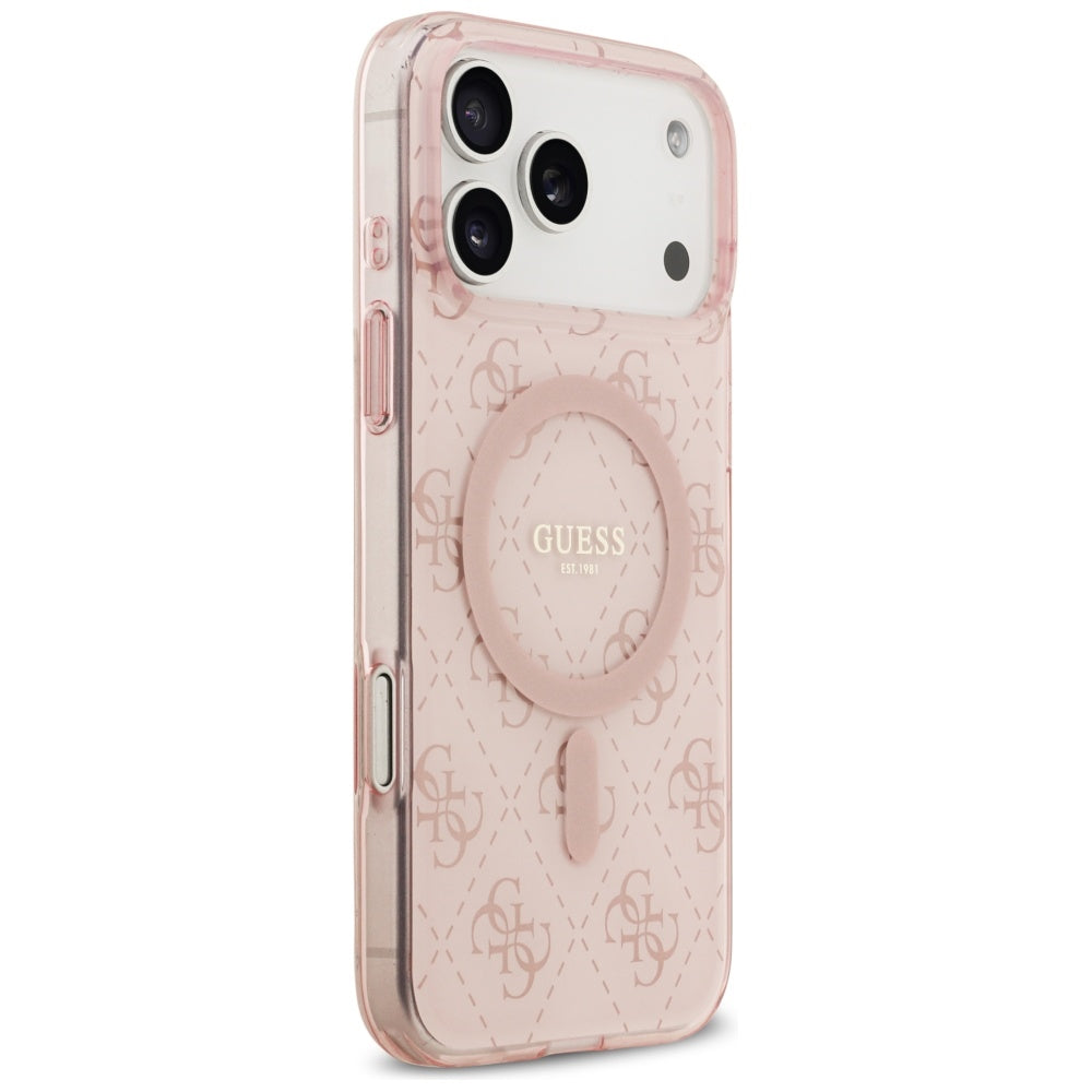 MagSafe hoesje voor Apple iPhone 17 Pro, Guess, IML 4G Achtergrond, Roze