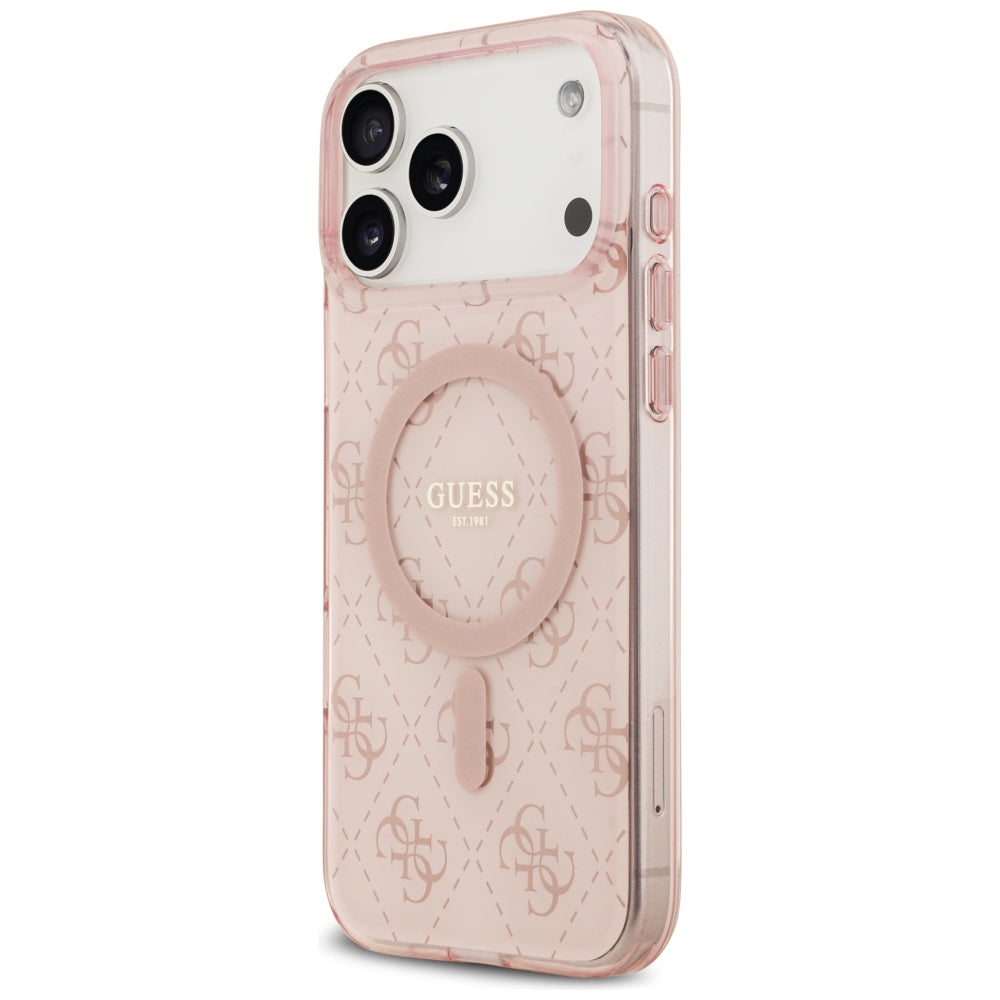 MagSafe hoesje voor Apple iPhone 17 Pro, Guess, IML 4G Achtergrond, Roze