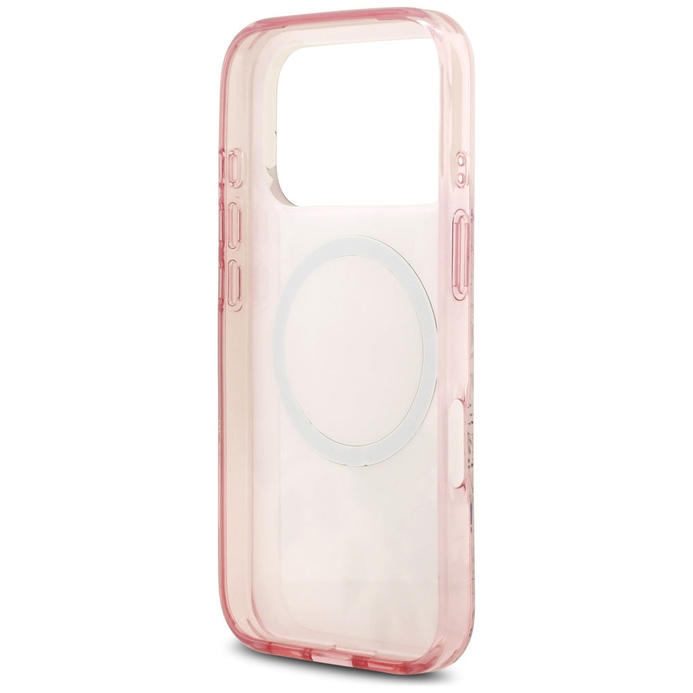MagSafe hoesje voor Apple iPhone 17 Pro, Guess, IML Flower and Tonal Circle, Roze