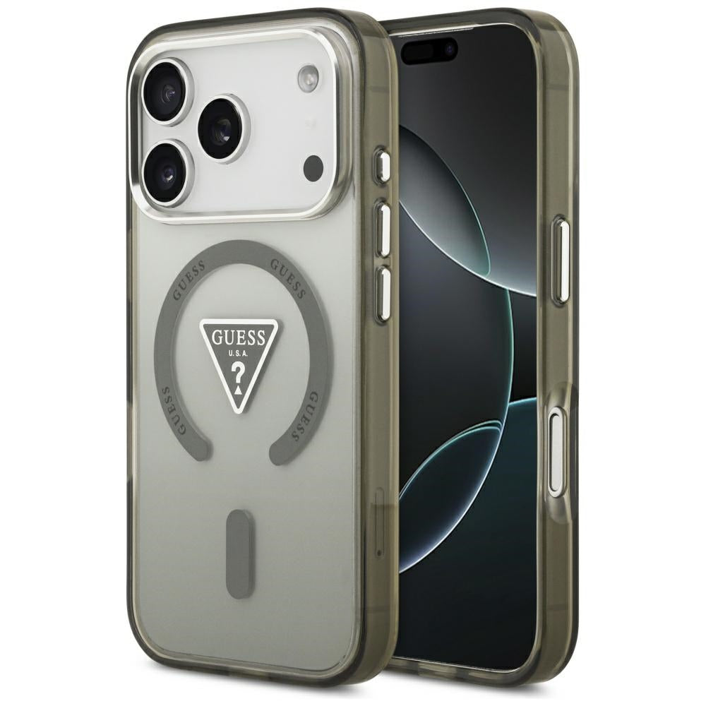 MagSafe hoesje voor Apple iPhone 17 Pro, Guess, IML Gradient Triangle Logo, Kaki