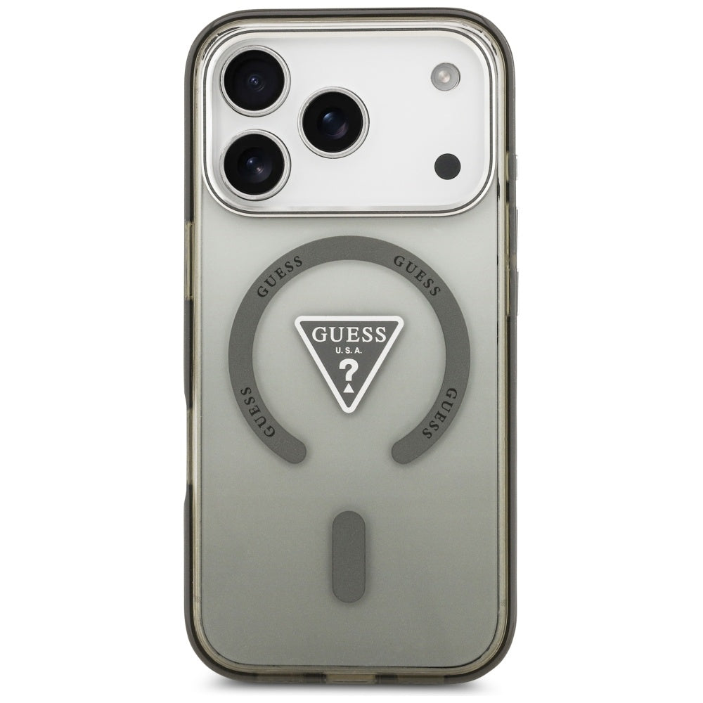 MagSafe hoesje voor Apple iPhone 17 Pro, Guess, IML Gradient Triangle Logo, Kaki