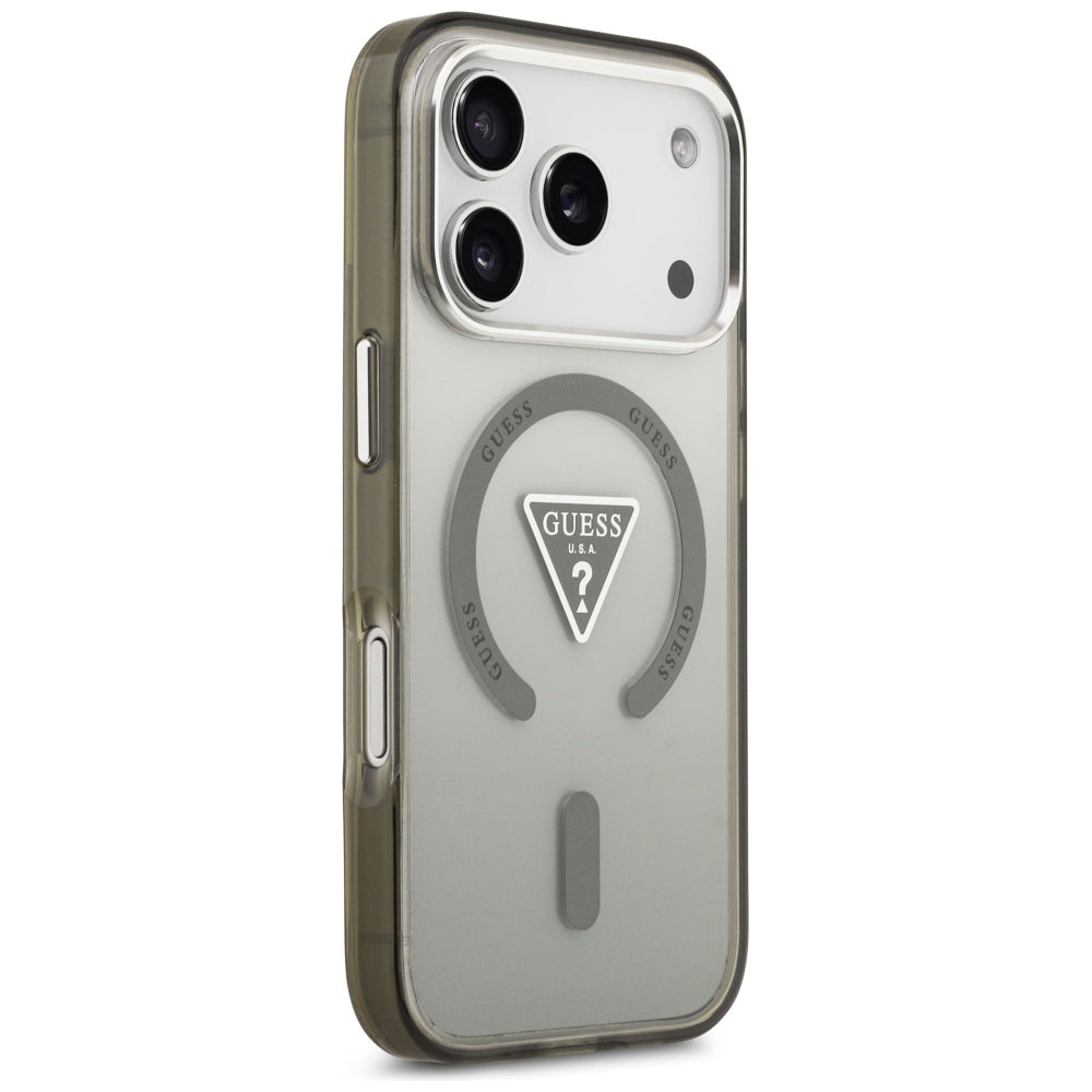 MagSafe hoesje voor Apple iPhone 17 Pro, Guess, IML Gradient Triangle Logo, Kaki
