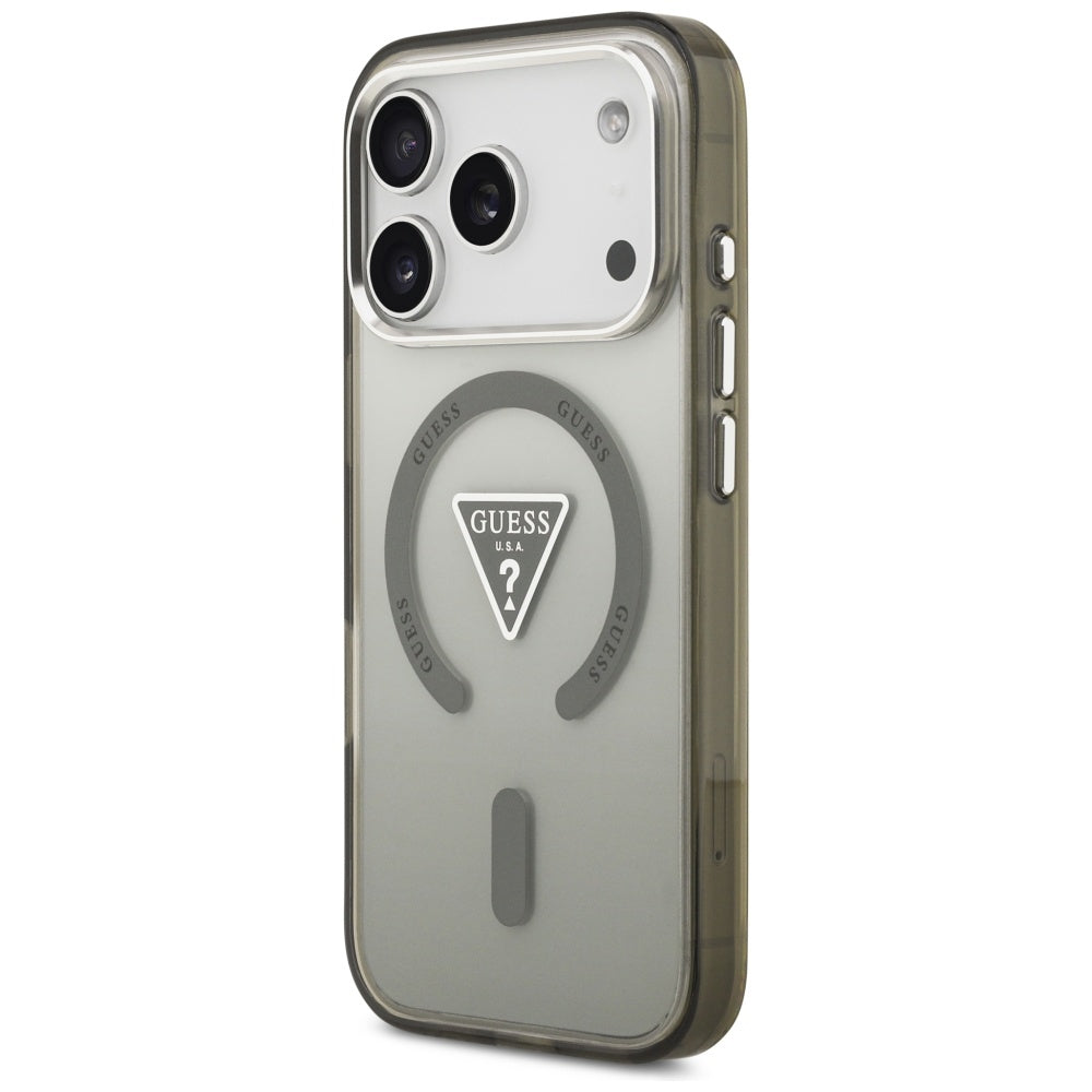 MagSafe hoesje voor Apple iPhone 17 Pro, Guess, IML Gradient Triangle Logo, Kaki