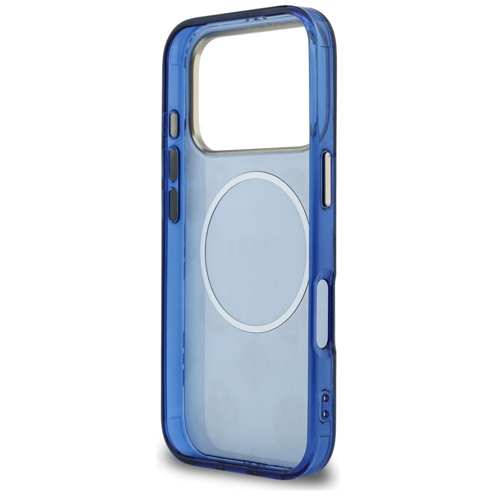 MagSafe hoesje voor Apple iPhone 17 Pro, Guess, IML Peony Dot, Blauw