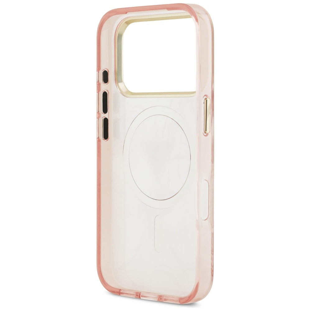 MagSafe hoes voor Apple iPhone 17 Pro, Guess, Jungle Tonal Triangle, Roze