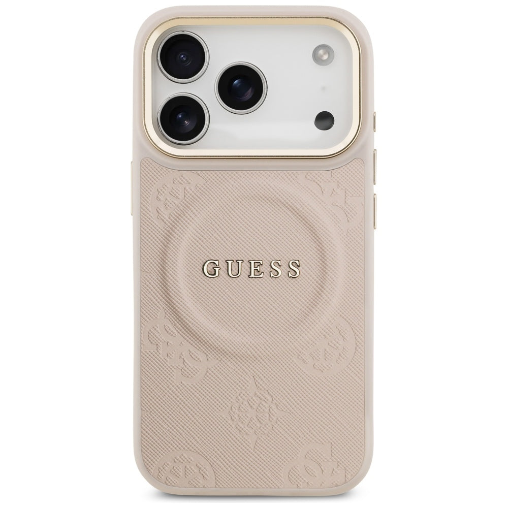 MagSafe hoes voor Apple iPhone 17 Pro, Guess, Peony Hot Stamp, Roze