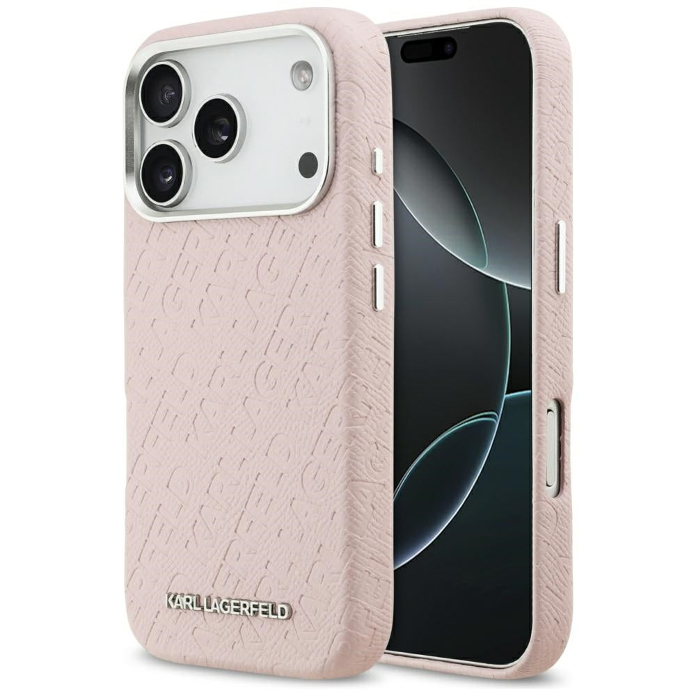 MagSafe Case for Apple iPhone 17 Pro, Karl Lagerfeld, FW Stamped Karl, Pink