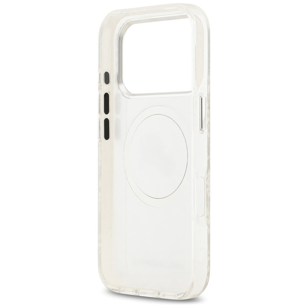 MagSafe hoesje voor Apple iPhone 17 Pro, Karl Lagerfeld, Glitter Karl & Choupette Head, Wit