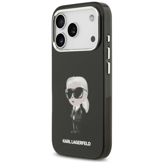 MagSafe hoesje voor Apple iPhone 17 Pro, Karl Lagerfeld, IML Aquarelle Karl Ikonik, Zwart