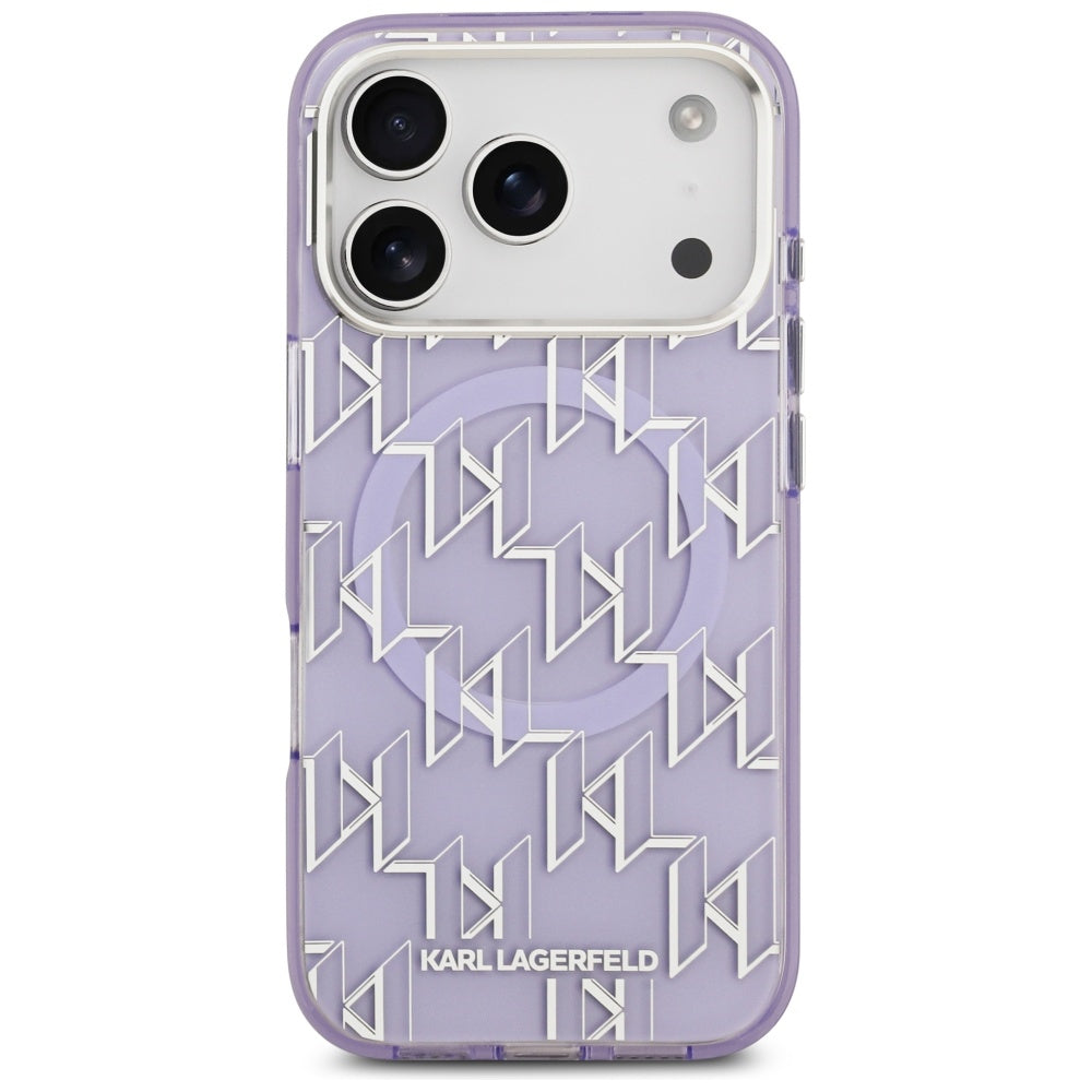 MagSafe Case for Apple iPhone 17 Pro, Karl Lagerfeld, IML KL Monogram, Purple