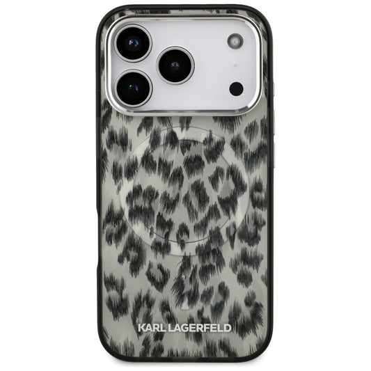 MagSafe hoes voor Apple iPhone 17 Pro, Karl Lagerfeld, IML Leopard Pattern, Bruin