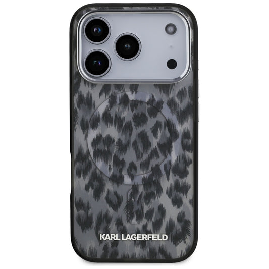 MagSafe hoes voor Apple iPhone 17 Pro, Karl Lagerfeld, IML Leopard Pattern, Zwart