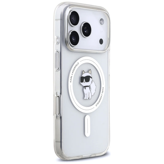 MagSafe hoesje voor Apple iPhone 17 Pro, Karl Lagerfeld, IML Logo Choupette, Transparant