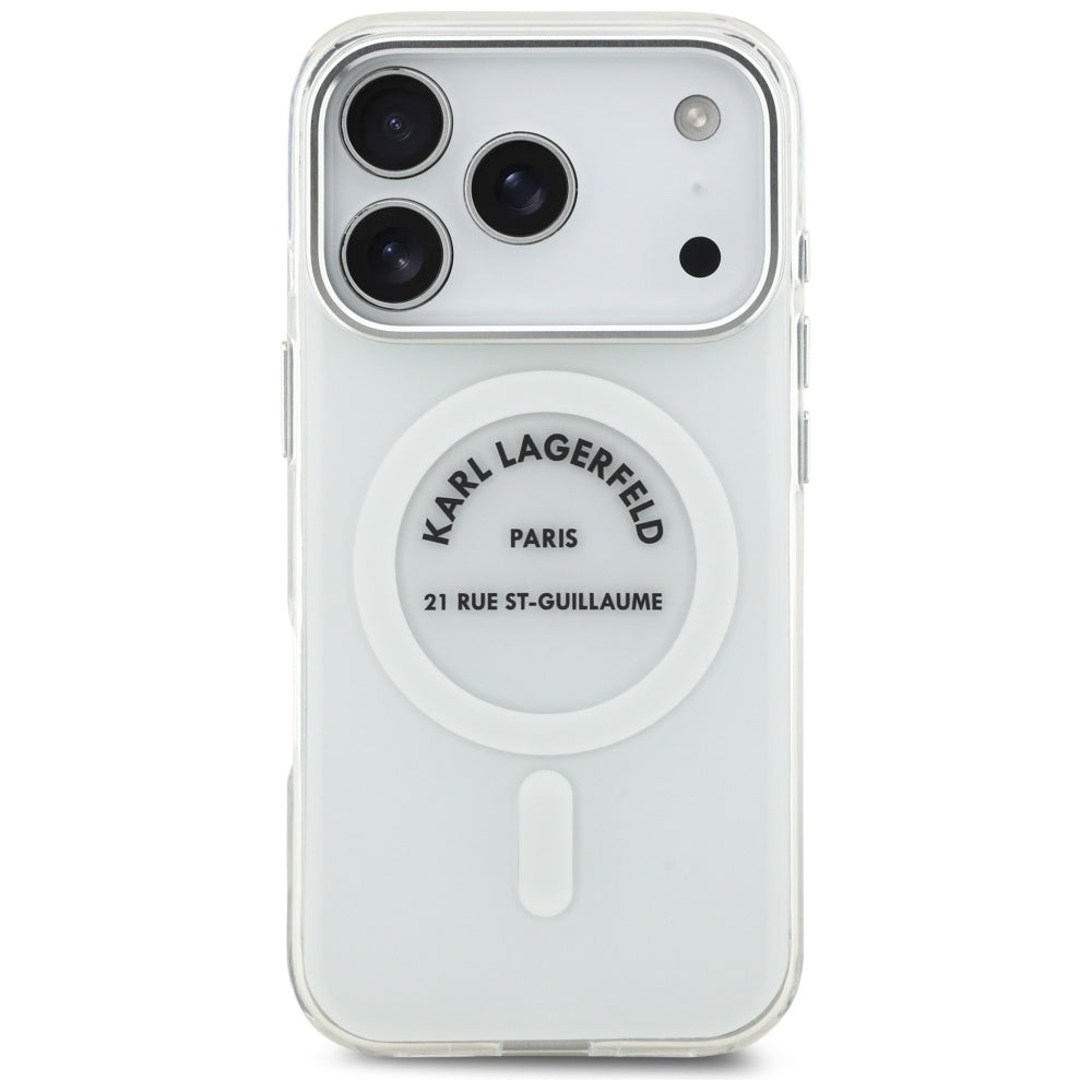 MagSafe hoesje voor Apple iPhone 17 Pro, Karl Lagerfeld, IML Logo RSG, Transparant