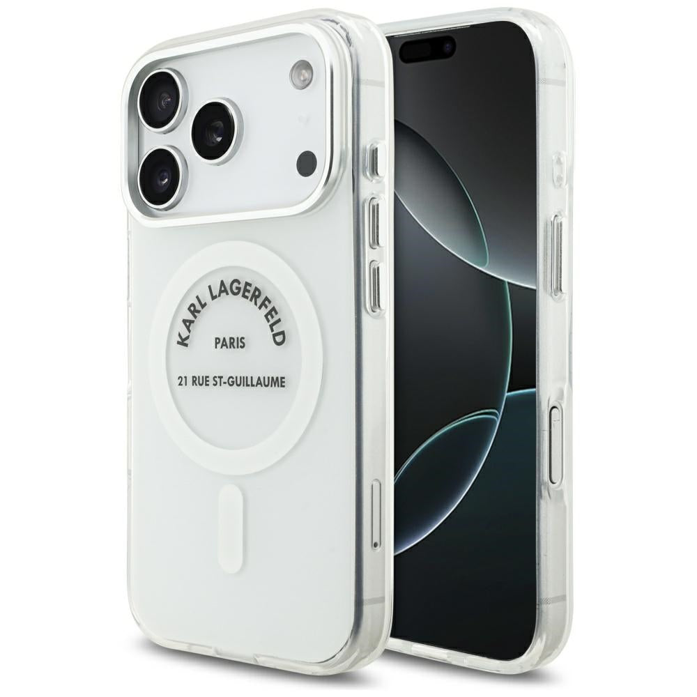 MagSafe hoesje voor Apple iPhone 17 Pro, Karl Lagerfeld, IML Logo RSG, Transparant