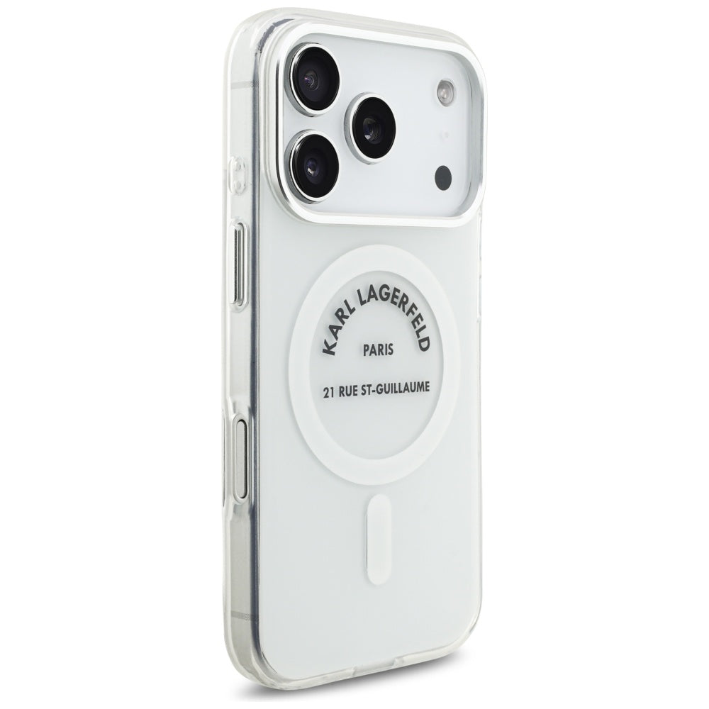 MagSafe hoesje voor Apple iPhone 17 Pro, Karl Lagerfeld, IML Logo RSG, Transparant