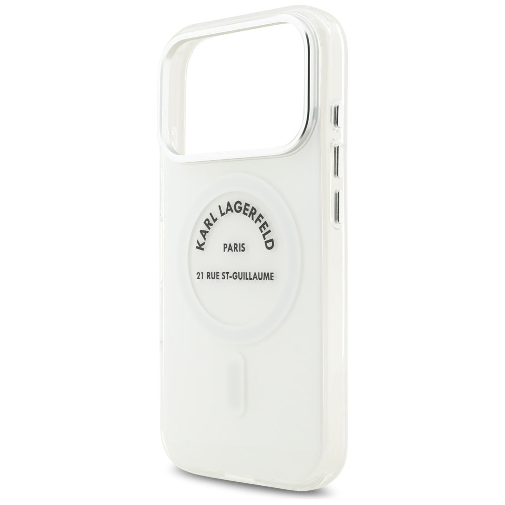 MagSafe hoesje voor Apple iPhone 17 Pro, Karl Lagerfeld, IML Logo RSG, Transparant