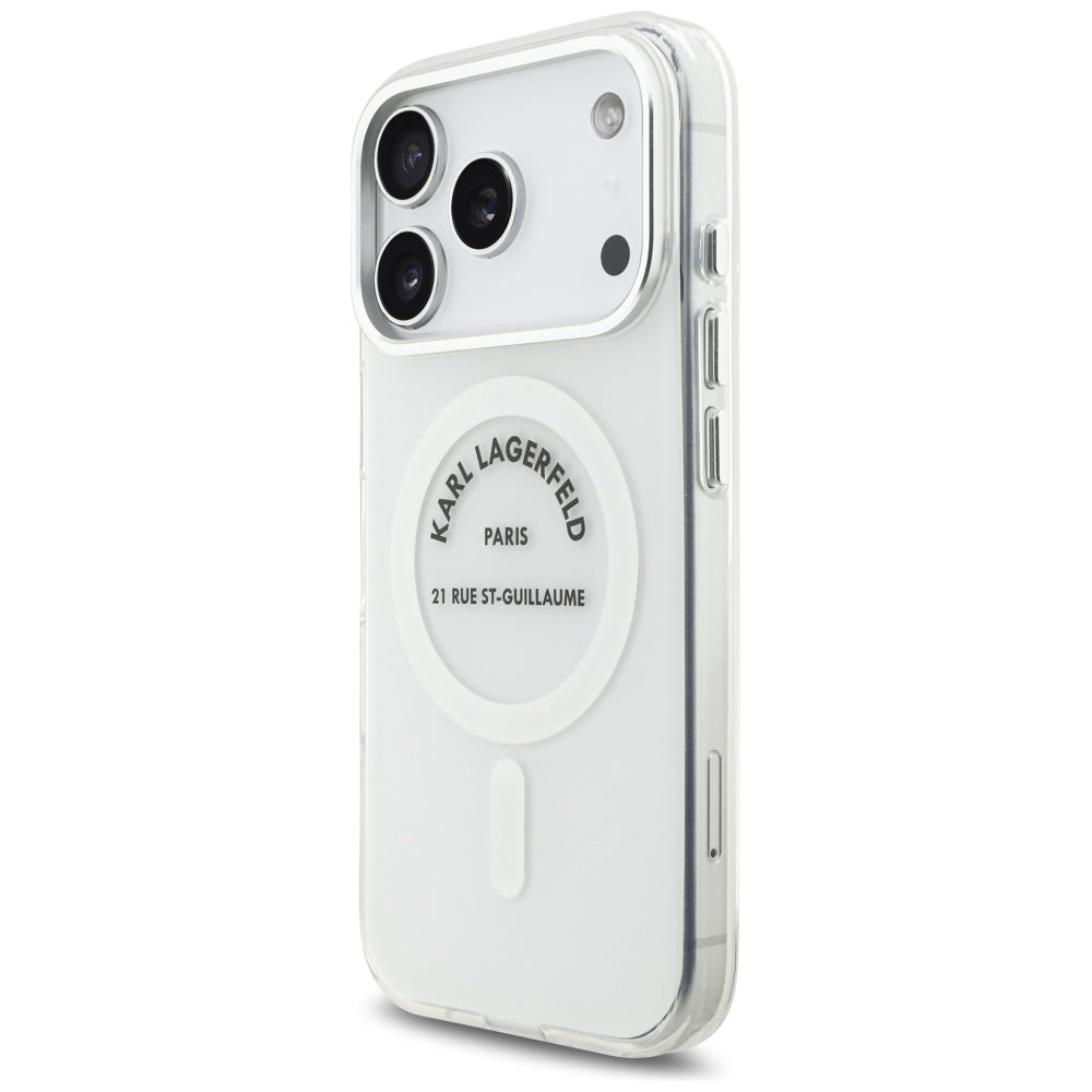 MagSafe hoesje voor Apple iPhone 17 Pro, Karl Lagerfeld, IML Logo RSG, Transparant