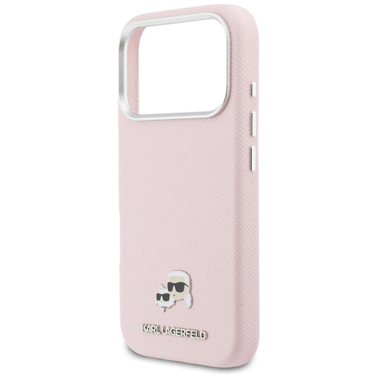 MagSafe hoesje voor Apple iPhone 17 Pro, Karl Lagerfeld, Karl & Choupette Head's Pin, Roze