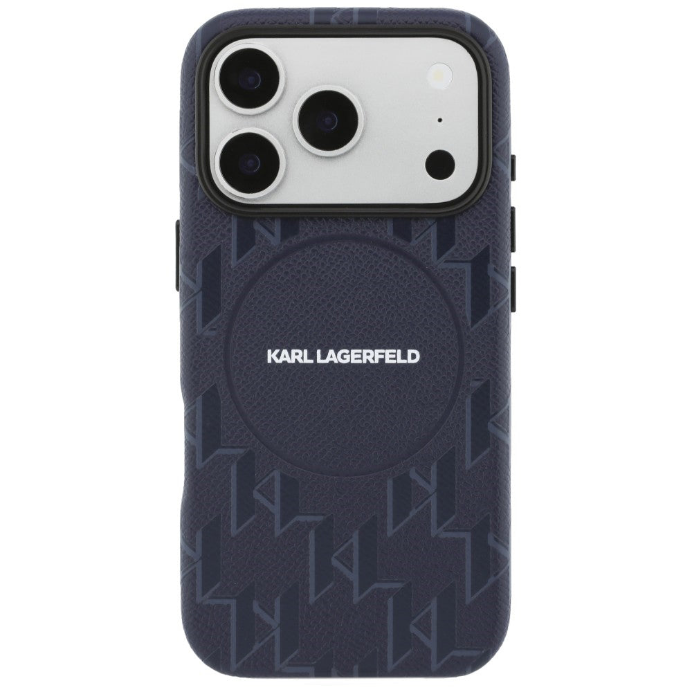 MagSafe hoes voor Apple iPhone 17 Pro, Karl Lagerfeld, KL Monogram Logo, Blauw