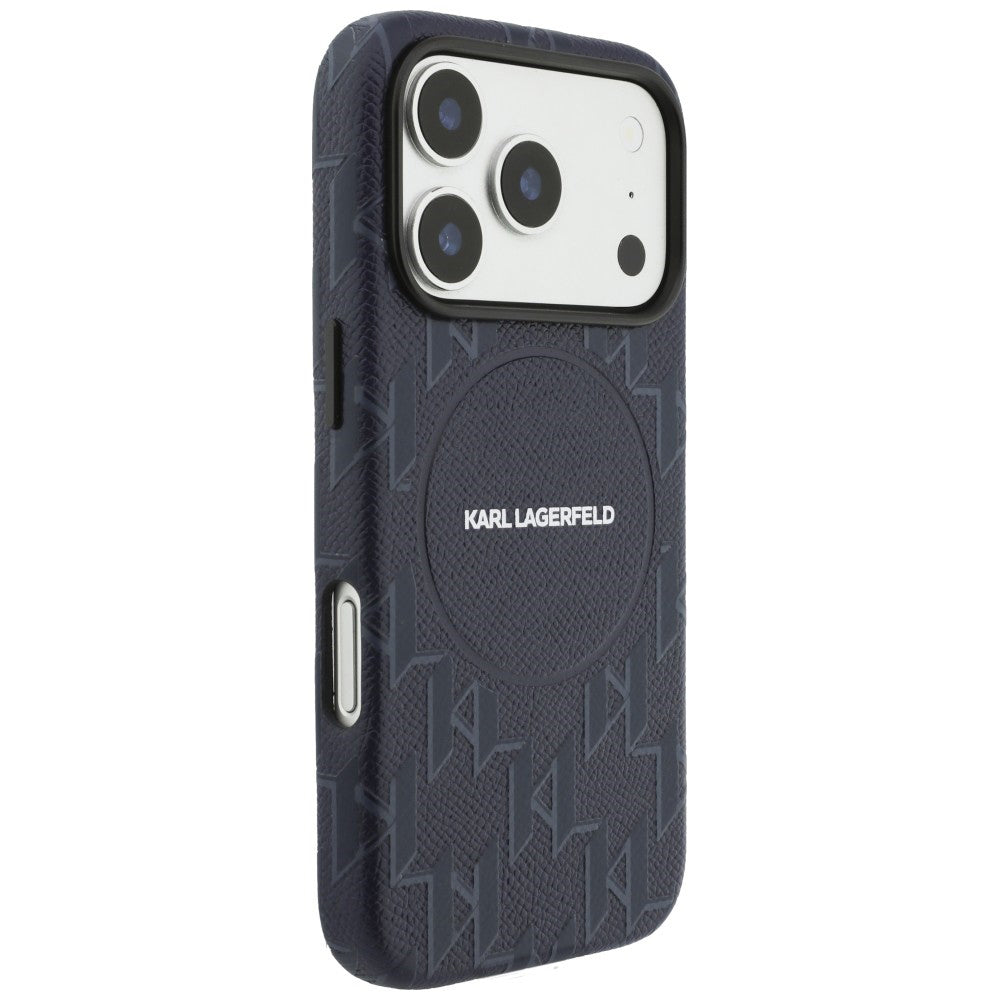 MagSafe hoes voor Apple iPhone 17 Pro, Karl Lagerfeld, KL Monogram Logo, Blauw