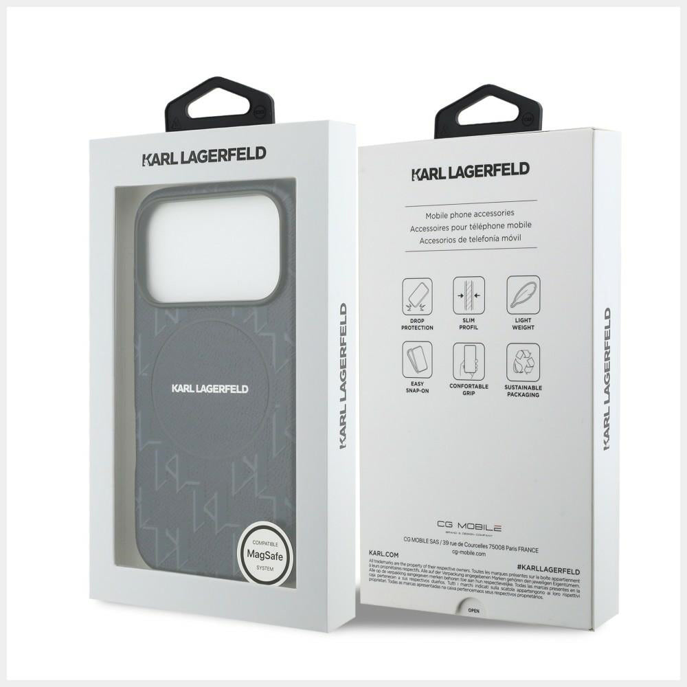 MagSafe hoes voor Apple iPhone 17 Pro, Karl Lagerfeld, KL Monogram Logo, Blauw