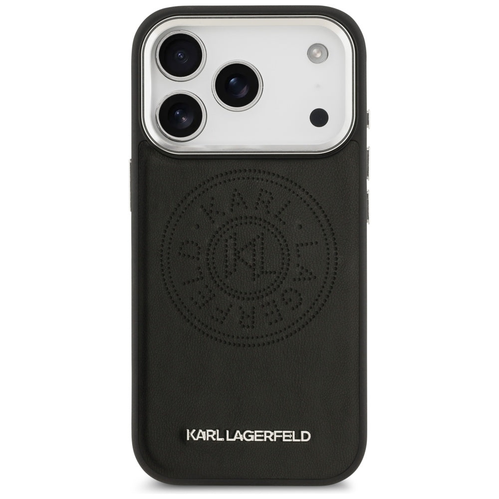 MagSafe hoes voor Apple iPhone 17 Pro, Karl Lagerfeld, Point & Metal Logo, Zwart