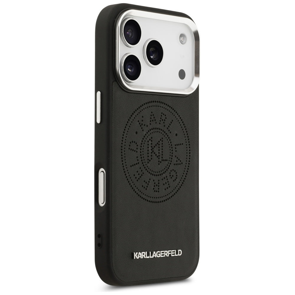 MagSafe hoes voor Apple iPhone 17 Pro, Karl Lagerfeld, Point & Metal Logo, Zwart