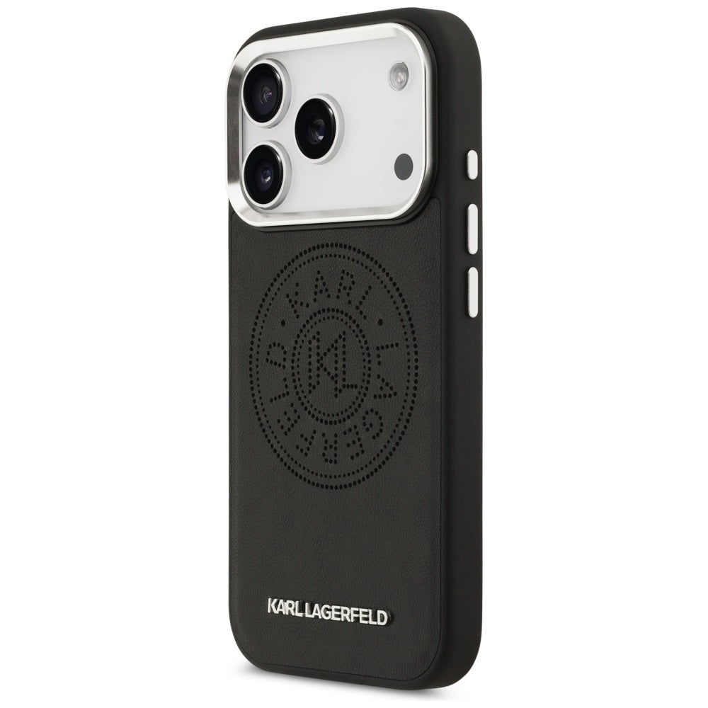 MagSafe hoes voor Apple iPhone 17 Pro, Karl Lagerfeld, Point & Metal Logo, Zwart