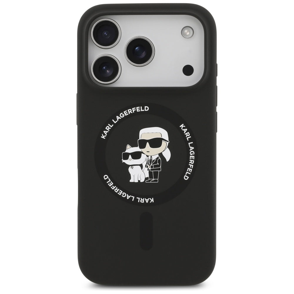 MagSafe Case for Apple iPhone 17 Pro, Karl Lagerfeld, Ring Karl & Choupette, Black