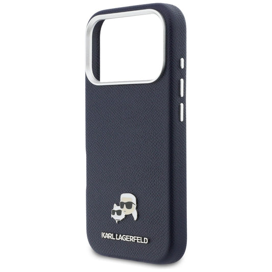 MagSafe hoes voor Apple iPhone 17 Pro, Karl Lagerfeld, Saffiano Karl & Choupette Pins, Blauw