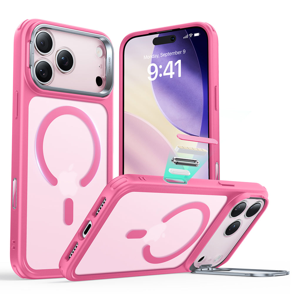 MagSafe hoesje voor Apple iPhone 17 Pro Max, ESR, Classic Hybrid Kickstand, Satijnroze