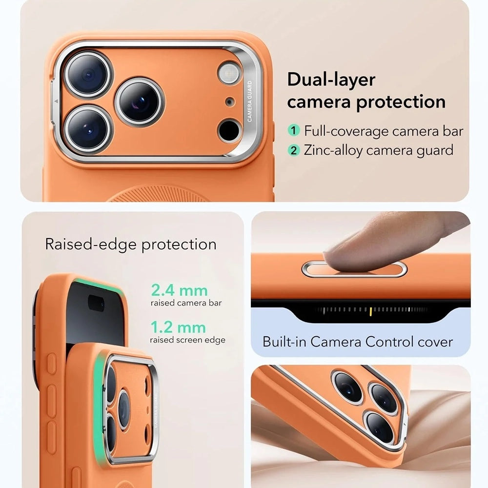 MagSafe hoesje voor Apple iPhone 17 Pro Max, ESR, Cloud Soft Kickstand, Oranje