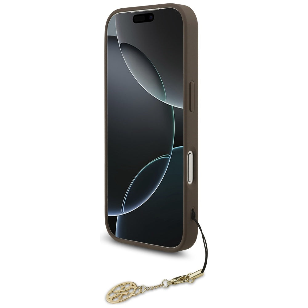 MagSafe hoesje voor Apple iPhone 17 Pro Max, Guess, 4G Charm Cradle, Bruin