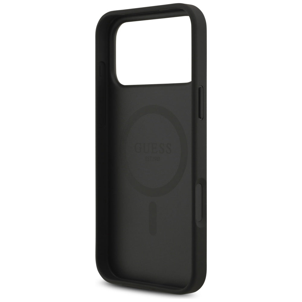 MagSafe hoesje voor Apple iPhone 17 Pro Max, Guess, 4G Circle Classic Logo, Zwart