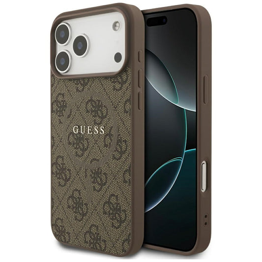 MagSafe hoesje voor Apple iPhone 17 Pro Max, Guess, 4G Ring Classic Logo, Bruin