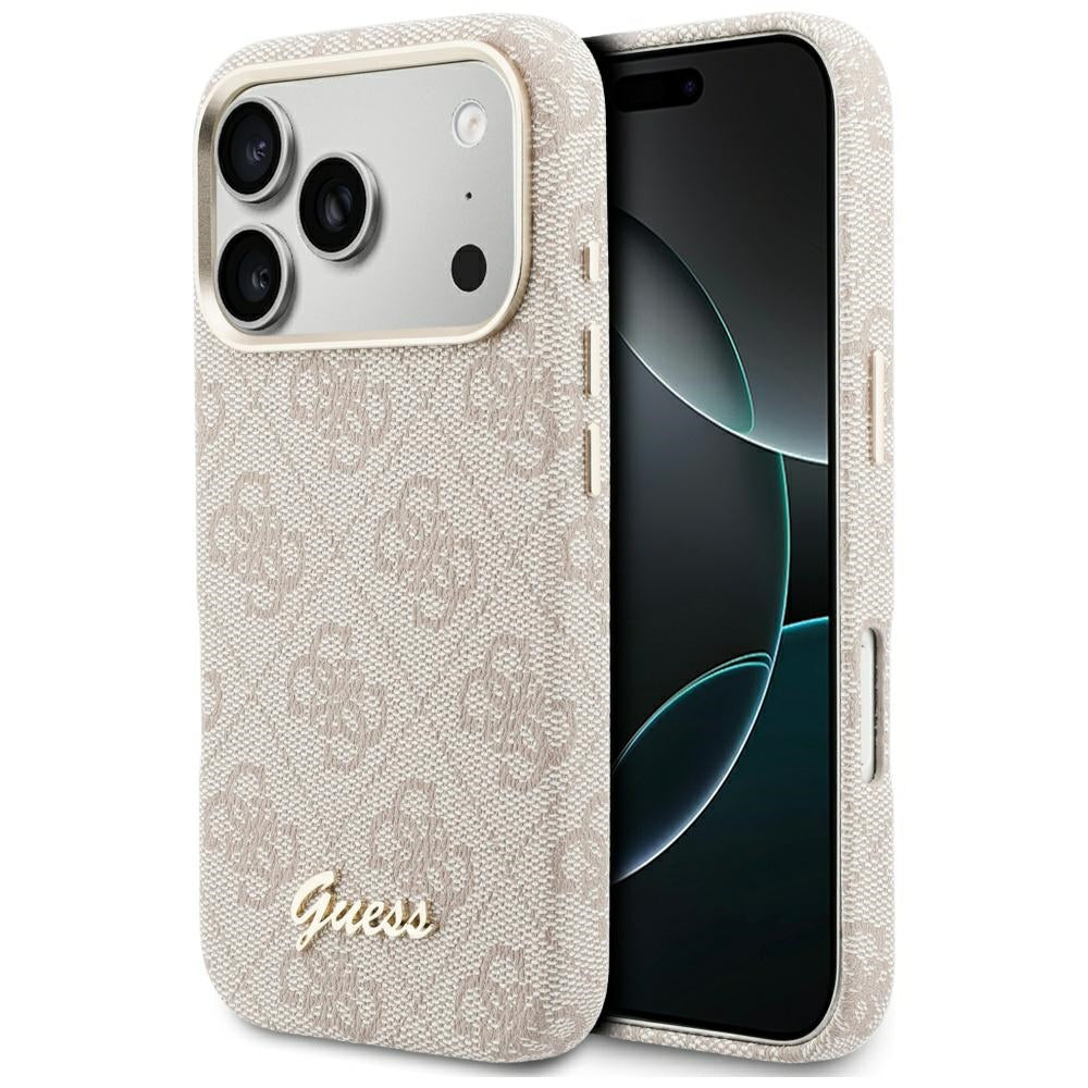 MagSafe hoesje voor Apple iPhone 17 Pro Max, Guess, 4G Script Logo, Roze