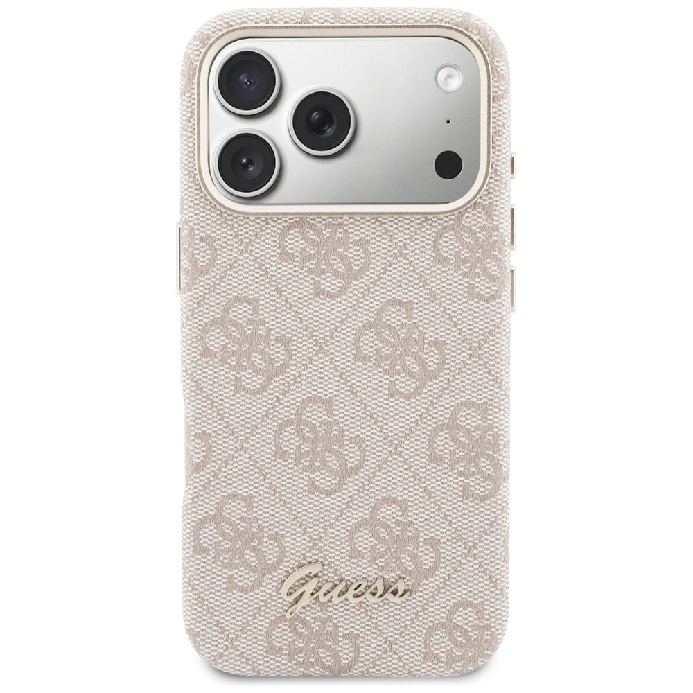 MagSafe hoesje voor Apple iPhone 17 Pro Max, Guess, 4G Script Logo, Roze