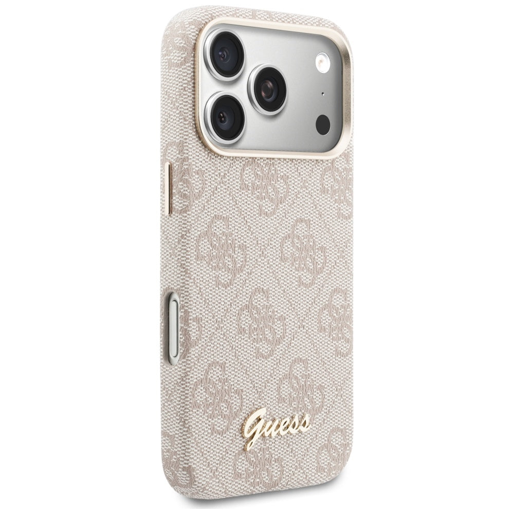 MagSafe hoesje voor Apple iPhone 17 Pro Max, Guess, 4G Script Logo, Roze